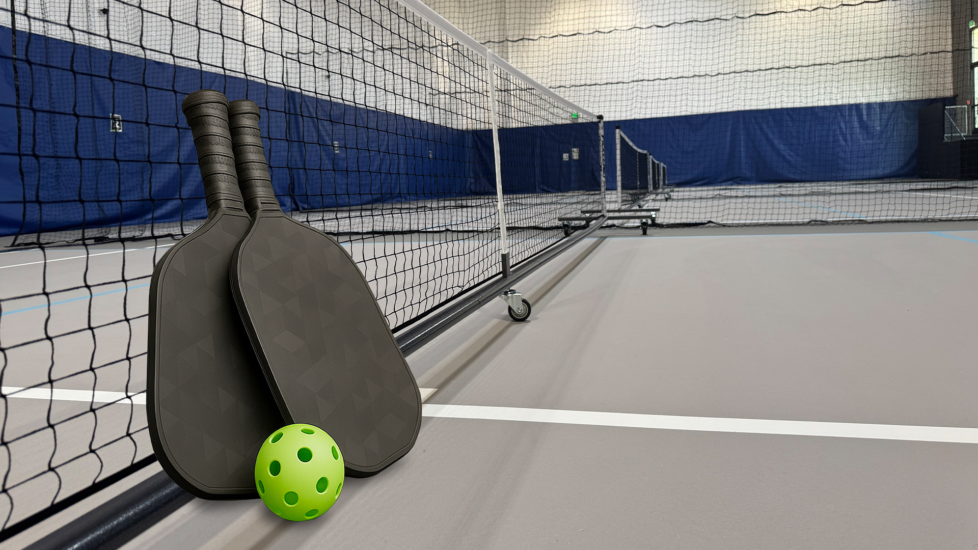 Pickleball paddles and ball