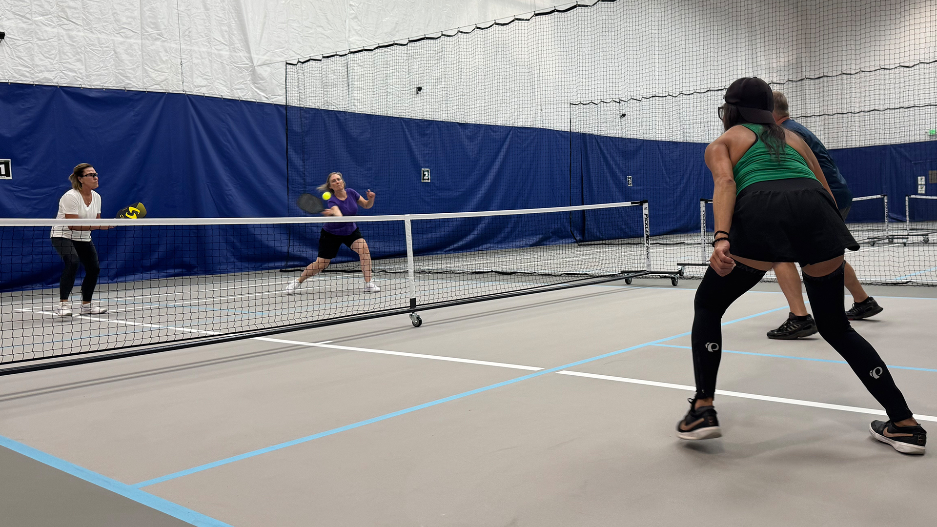 Indoor pickleball game