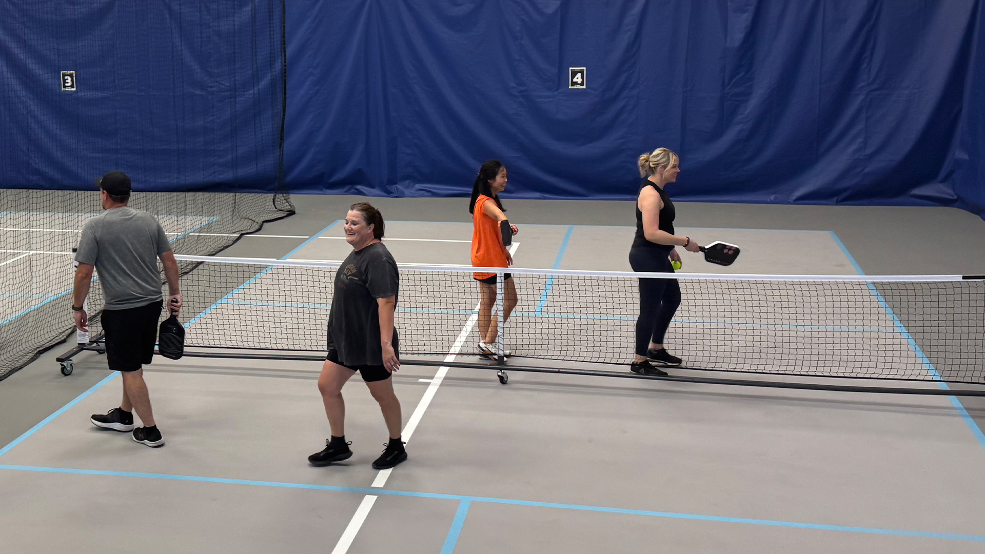 Players leaving court